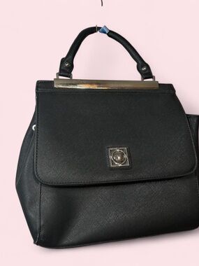 Black Structured Top-Handle Women's Bag